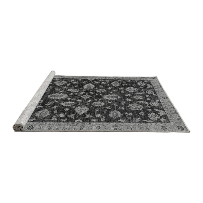 Sideview of Machine Washable Oriental Gray Traditional Rug, wshabs3866gry