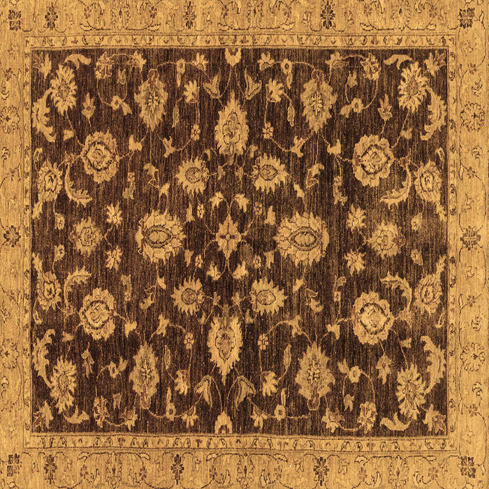 Square Machine Washable Oriental Brown Traditional Rug, wshabs3866brn