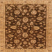 Square Abstract Red Brown Oriental Rug, abs3866