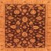 Square Oriental Orange Traditional Rug, abs3866org