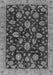 Machine Washable Oriental Gray Traditional Rug, wshabs3866gry