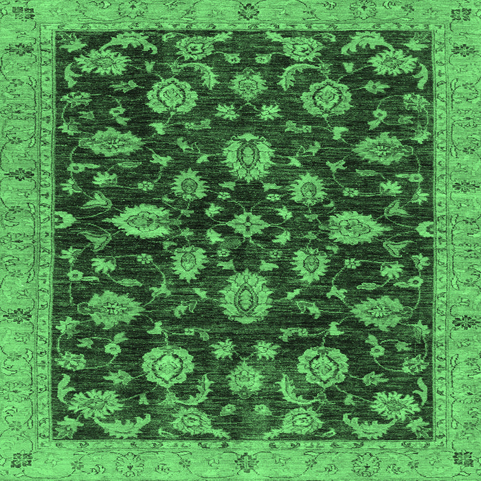 Square Oriental Emerald Green Traditional Rug, abs3866emgrn