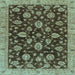 Square Oriental Light Blue Traditional Rug, abs3866lblu