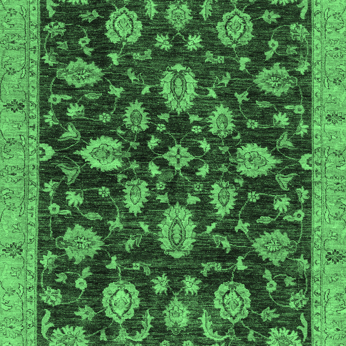 Machine Washable Oriental Emerald Green Traditional Area Rugs, wshabs3866emgrn