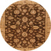 Round Machine Washable Abstract Red Brown Rug, wshabs3866