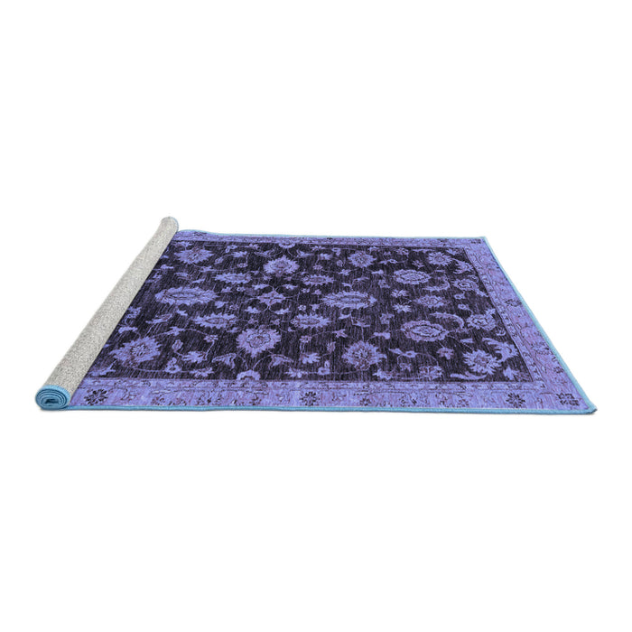 Sideview of Machine Washable Oriental Blue Traditional Rug, wshabs3866blu