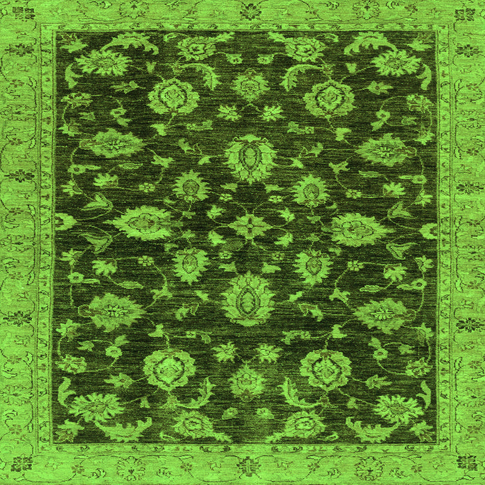 Square Oriental Green Traditional Rug, abs3866grn