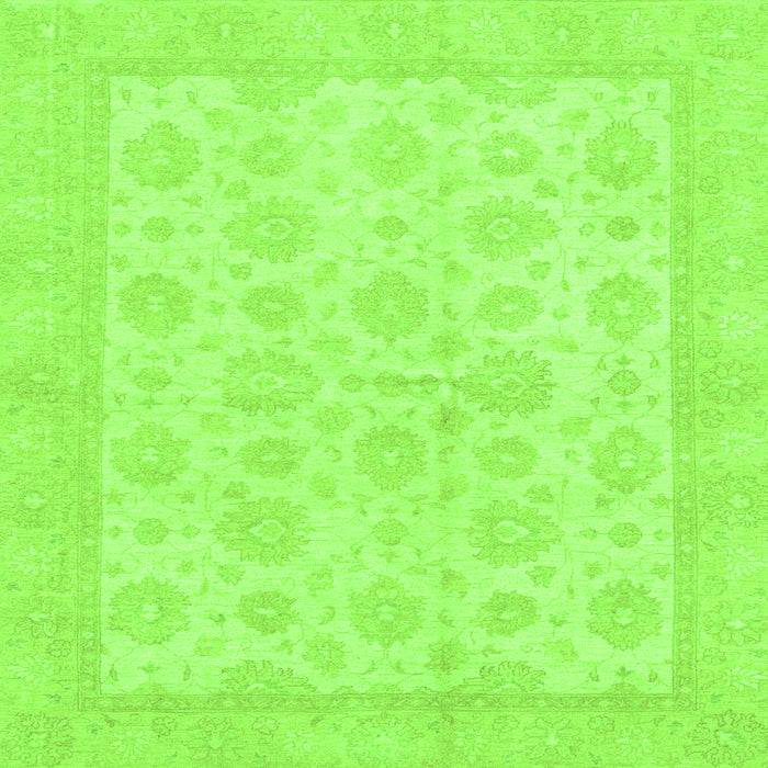 Square Oriental Green Traditional Rug, abs3867grn