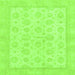 Square Oriental Green Traditional Rug, abs3867grn