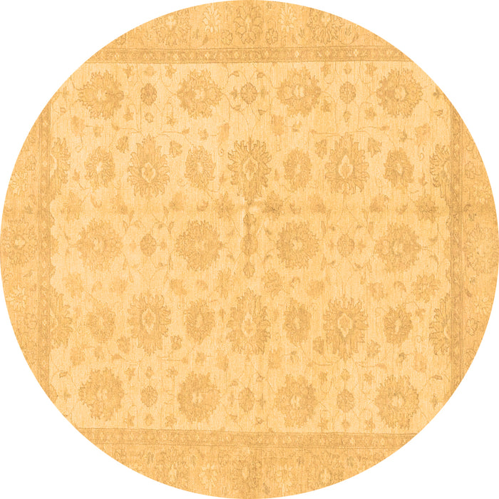 Round Machine Washable Oriental Brown Traditional Rug, wshabs3867brn