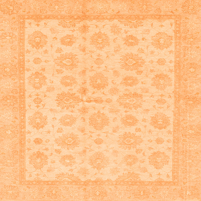 Square Oriental Orange Traditional Rug, abs3867org