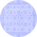 Round Oriental Blue Traditional Rug, abs3867blu