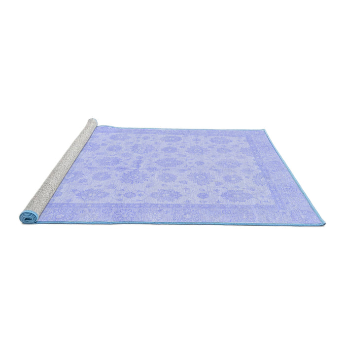 Sideview of Machine Washable Oriental Blue Traditional Rug, wshabs3867blu