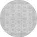 Round Oriental Gray Traditional Rug, abs3867gry