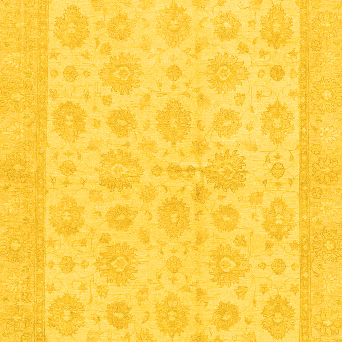 Machine Washable Oriental Yellow Traditional Rug, wshabs3867yw