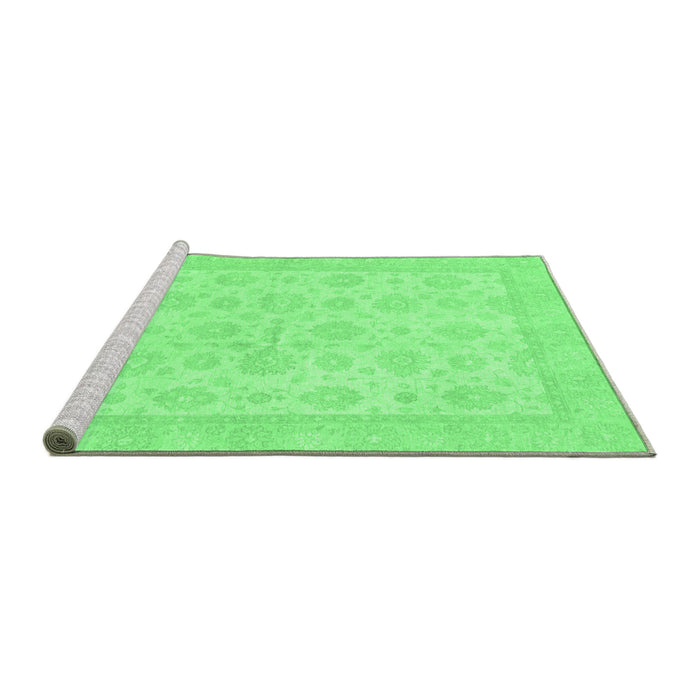 Sideview of Machine Washable Oriental Emerald Green Traditional Area Rugs, wshabs3867emgrn