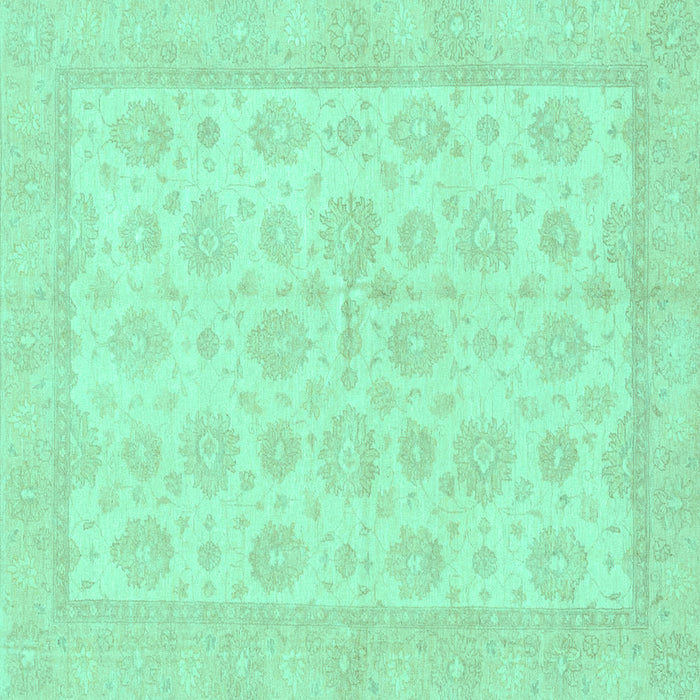 Square Oriental Turquoise Traditional Rug, abs3867turq