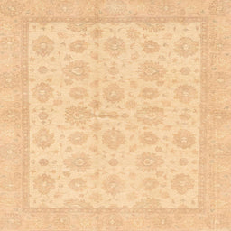 Square Abstract Mustard Yellow Oriental Rug, abs3867