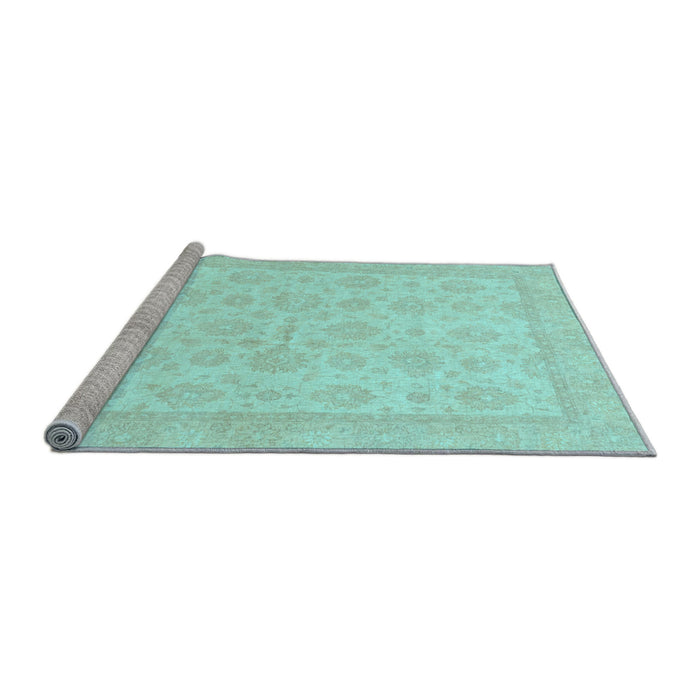 Sideview of Machine Washable Oriental Light Blue Traditional Rug, wshabs3867lblu