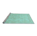 Sideview of Machine Washable Oriental Light Blue Traditional Rug, wshabs3867lblu