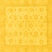 Square Machine Washable Oriental Yellow Traditional Rug, wshabs3867yw