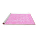 Sideview of Machine Washable Oriental Pink Traditional Rug, wshabs3867pnk