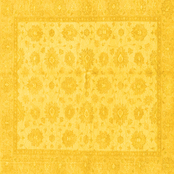 Square Oriental Yellow Traditional Rug, abs3867yw