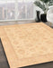 Machine Washable Abstract Mustard Yellow Rug in a Family Room, wshabs3867