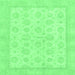 Square Oriental Emerald Green Traditional Rug, abs3867emgrn