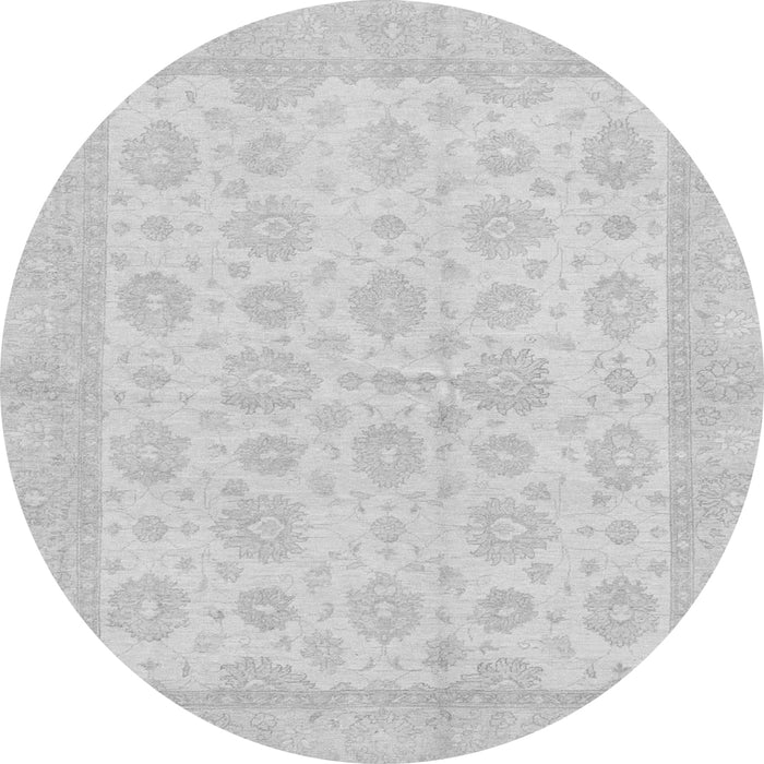 Round Machine Washable Oriental Gray Traditional Rug, wshabs3867gry