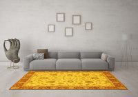 Machine Washable Oriental Yellow Traditional Rug, wshabs3868yw