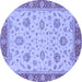 Round Oriental Blue Traditional Rug, abs3868blu