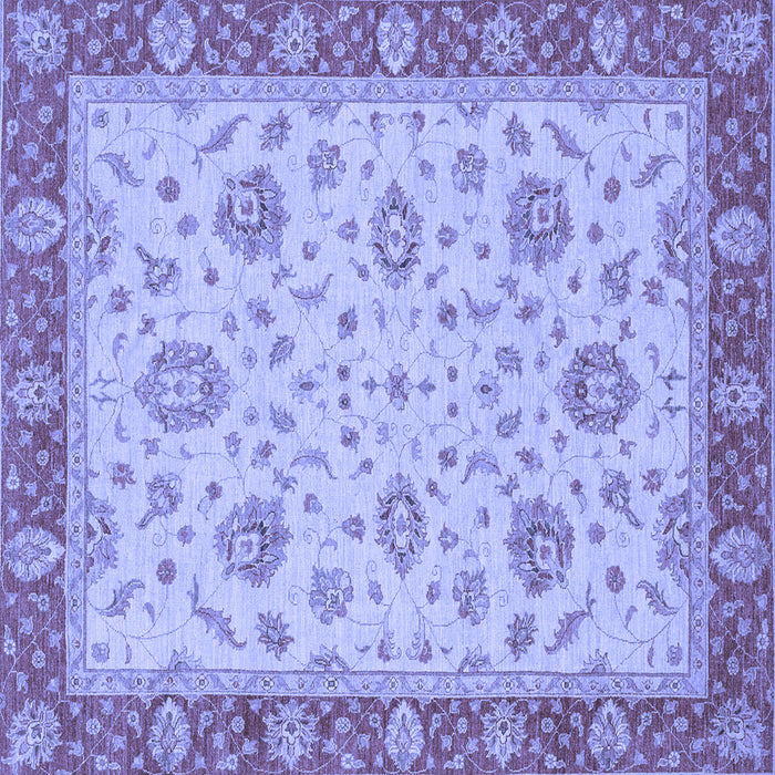 Square Machine Washable Oriental Blue Traditional Rug, wshabs3868blu