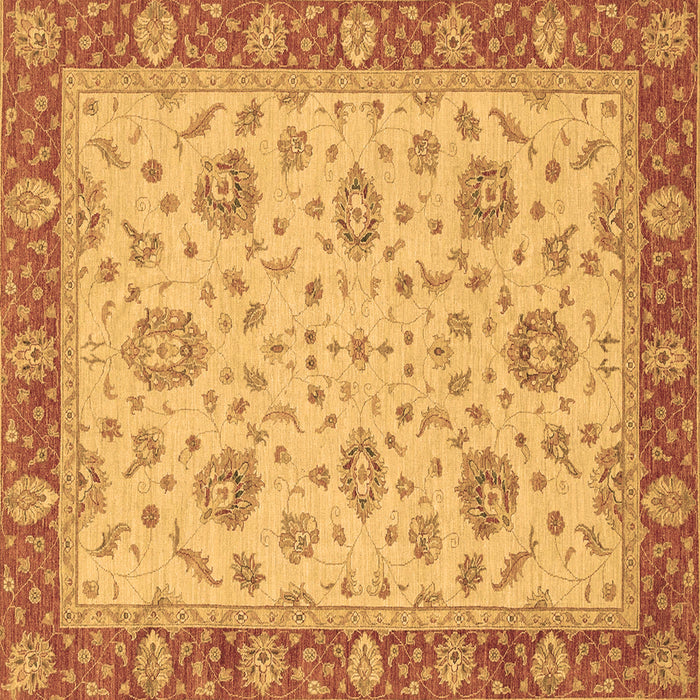 Square Machine Washable Oriental Brown Traditional Rug, wshabs3868brn