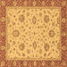 Square Oriental Brown Traditional Rug, abs3868brn