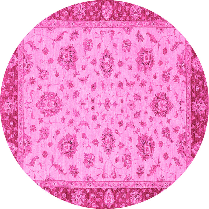 Round Oriental Pink Traditional Rug, abs3868pnk