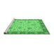 Sideview of Machine Washable Oriental Emerald Green Traditional Area Rugs, wshabs3868emgrn