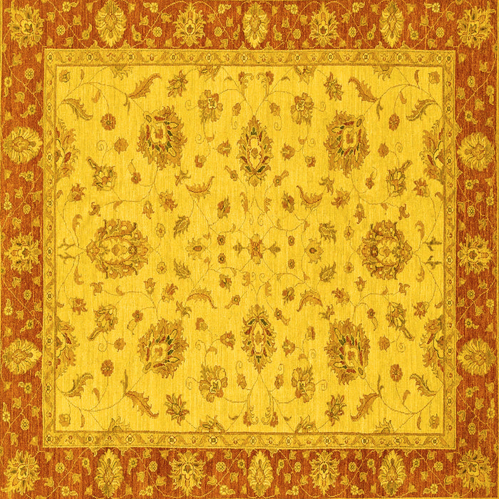 Square Oriental Yellow Traditional Rug, abs3868yw