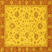 Square Oriental Yellow Traditional Rug, abs3868yw