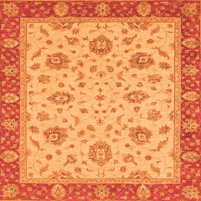 Square Oriental Orange Traditional Rug, abs3868org