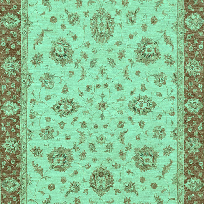 Machine Washable Oriental Turquoise Traditional Area Rugs, wshabs3868turq