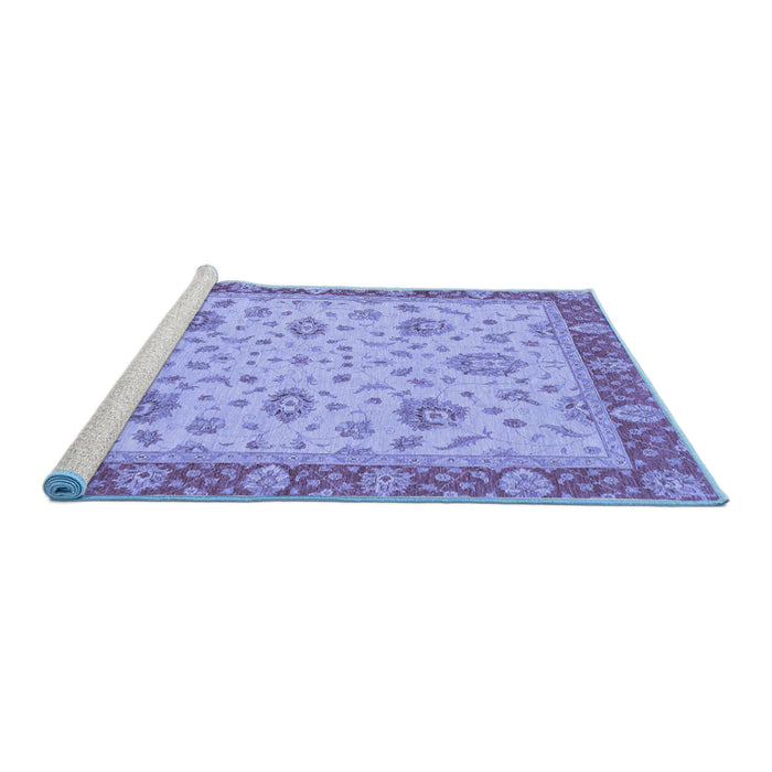 Sideview of Machine Washable Oriental Blue Traditional Rug, wshabs3868blu