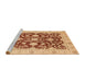 Sideview of Machine Washable Abstract Red Rug, wshabs3869