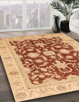 Abstract Red Oriental Rug in Family Room, abs3869