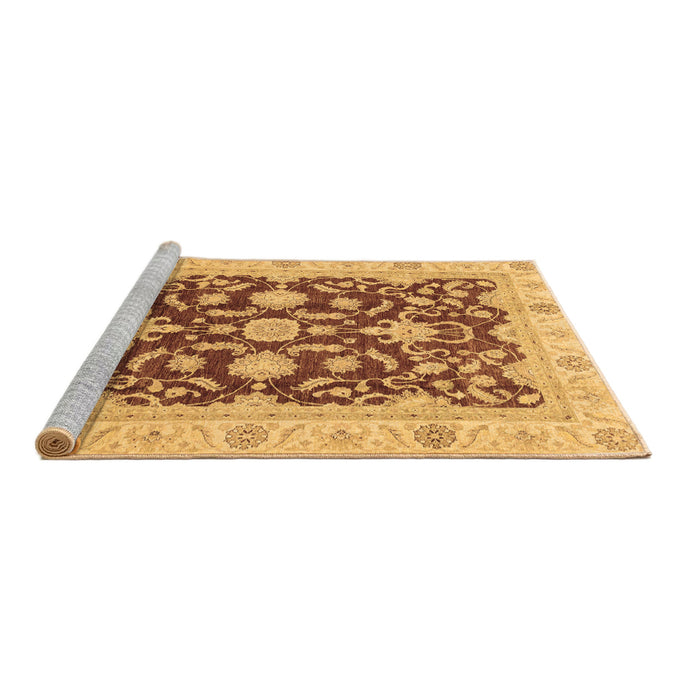 Sideview of Machine Washable Oriental Brown Traditional Rug, wshabs3869brn