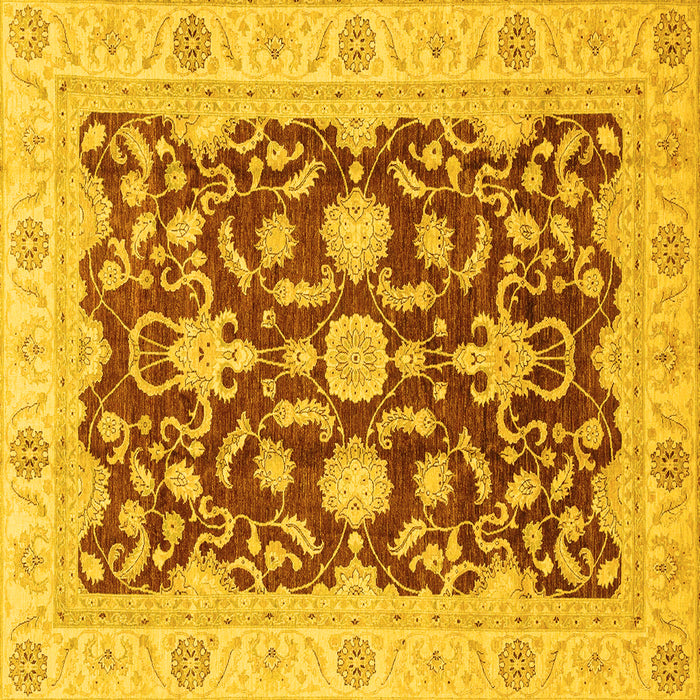 Square Oriental Yellow Traditional Rug, abs3869yw