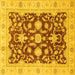 Square Oriental Yellow Traditional Rug, abs3869yw