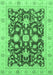 Machine Washable Oriental Emerald Green Traditional Area Rugs, wshabs3869emgrn