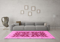 Machine Washable Oriental Pink Traditional Rug, wshabs3869pnk