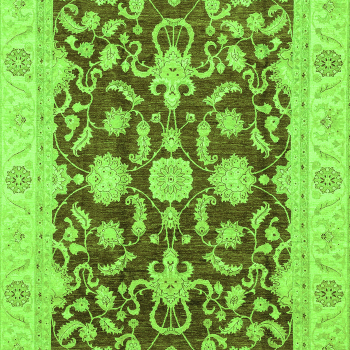 Machine Washable Oriental Green Traditional Area Rugs, wshabs3869grn